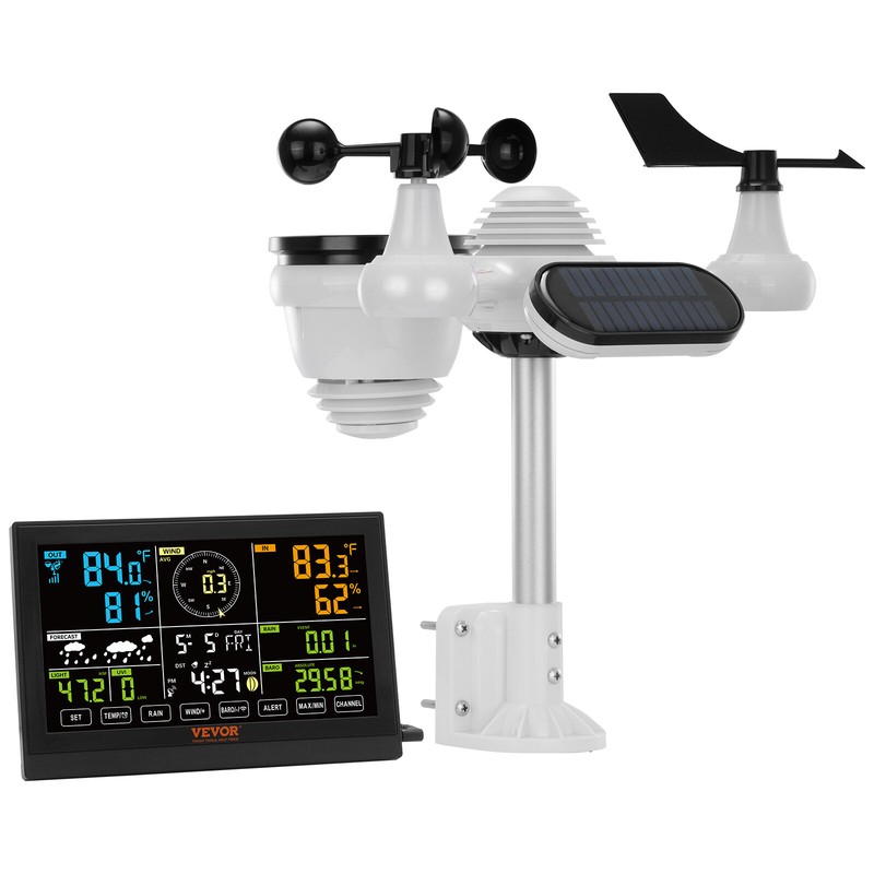 Vevor 7-In-1 Wireless Weather Station 7.5 In Large Display For Indoor Outdoor