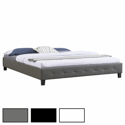 Futonbett 180 x 200 cm Bettgestell Kunstleder Doppelbett Bettrahmen
