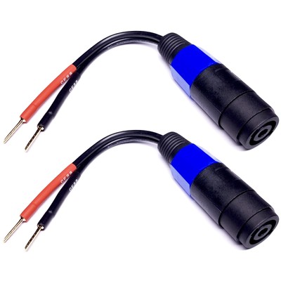 Cess170 Screw Type 2mm Pin Banana Plug To Female Speakon Jack Adapter Cable Conn