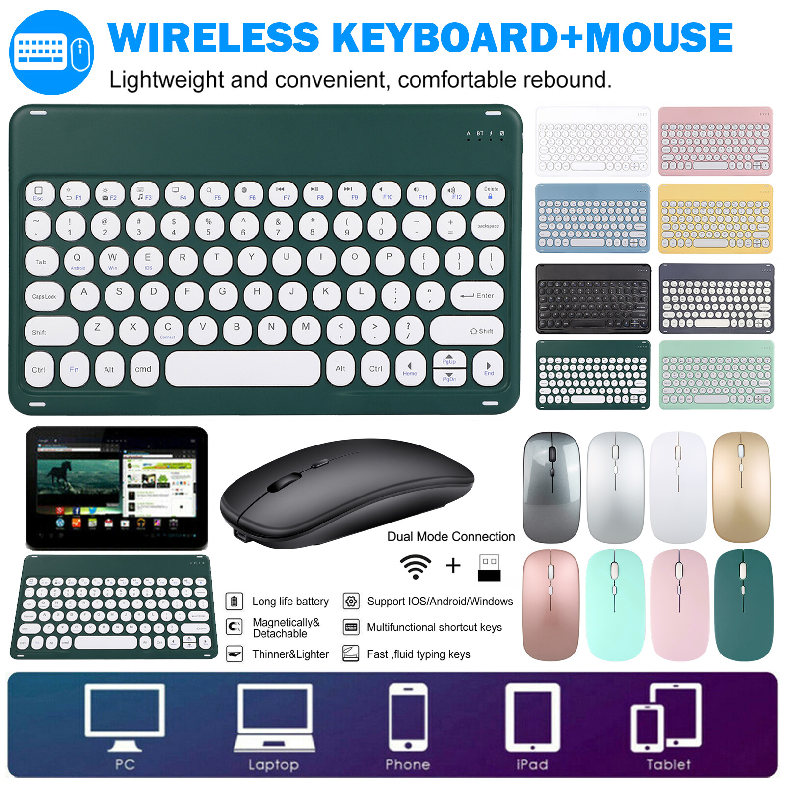 For TCL Tab 10/10 5G/10s/10L/Pro 5G Tablet Quiet Keys Keyboa