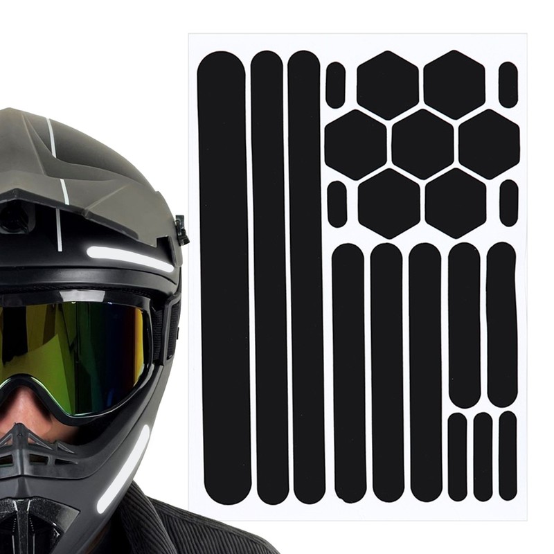 3M Black Motorcycle Stickers Dustproof  Nighttime Self-Adhesive Reflectors Tape