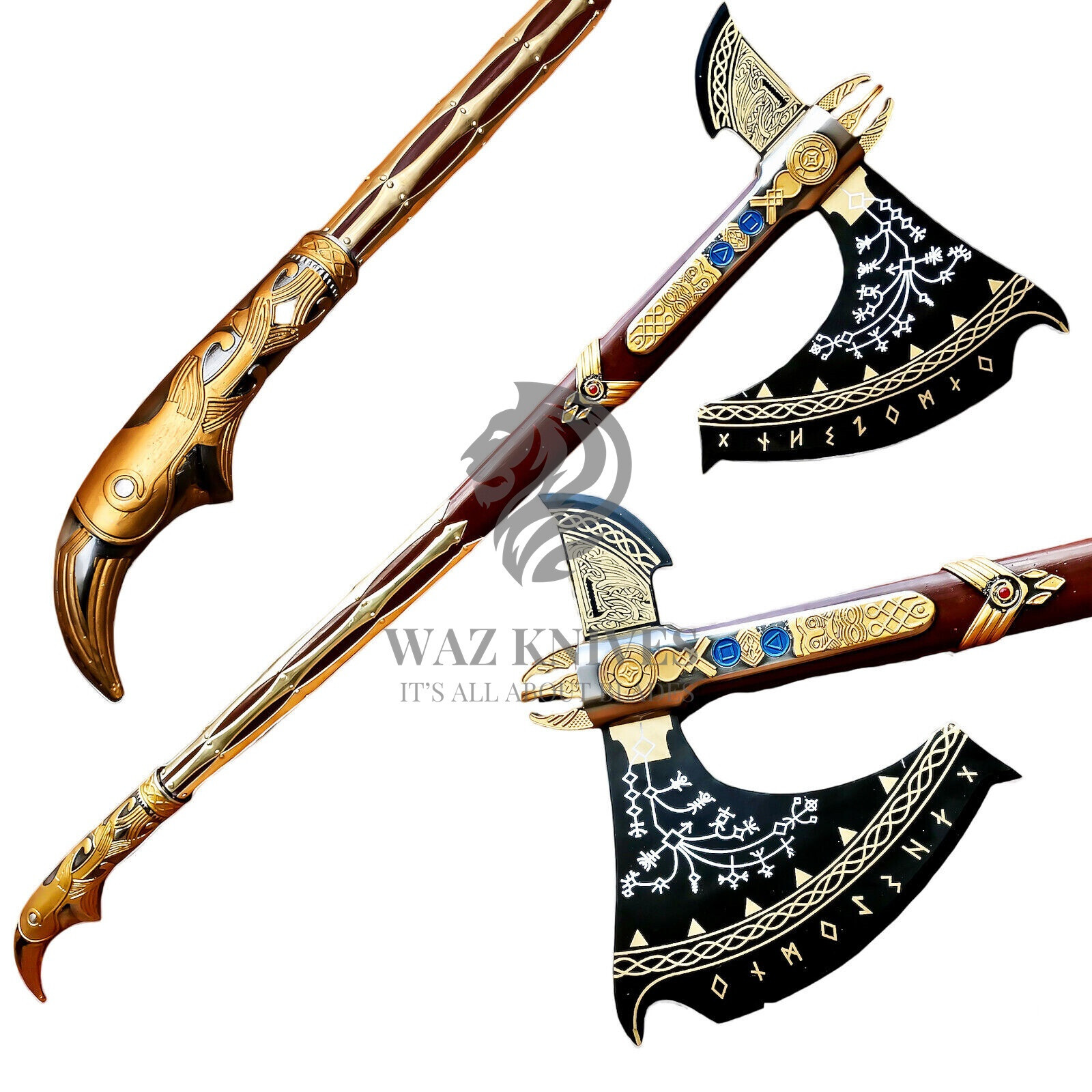 God of War Leviathan Axe Carbon Steel Kratos Axe Fully