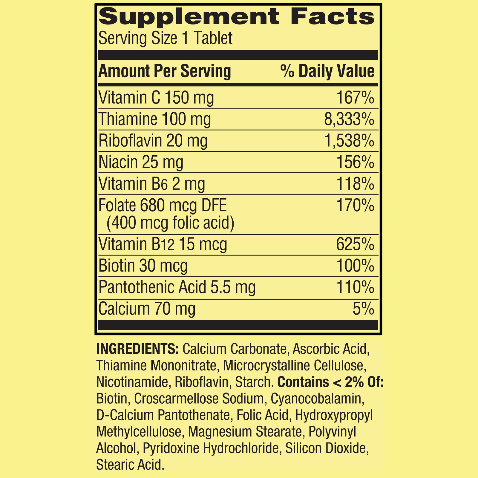 Spring Valley Super B-Complex Tablets, 100 Count