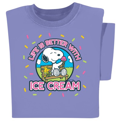 Peanuts Life Is Better With Ice Cream T-Shirt