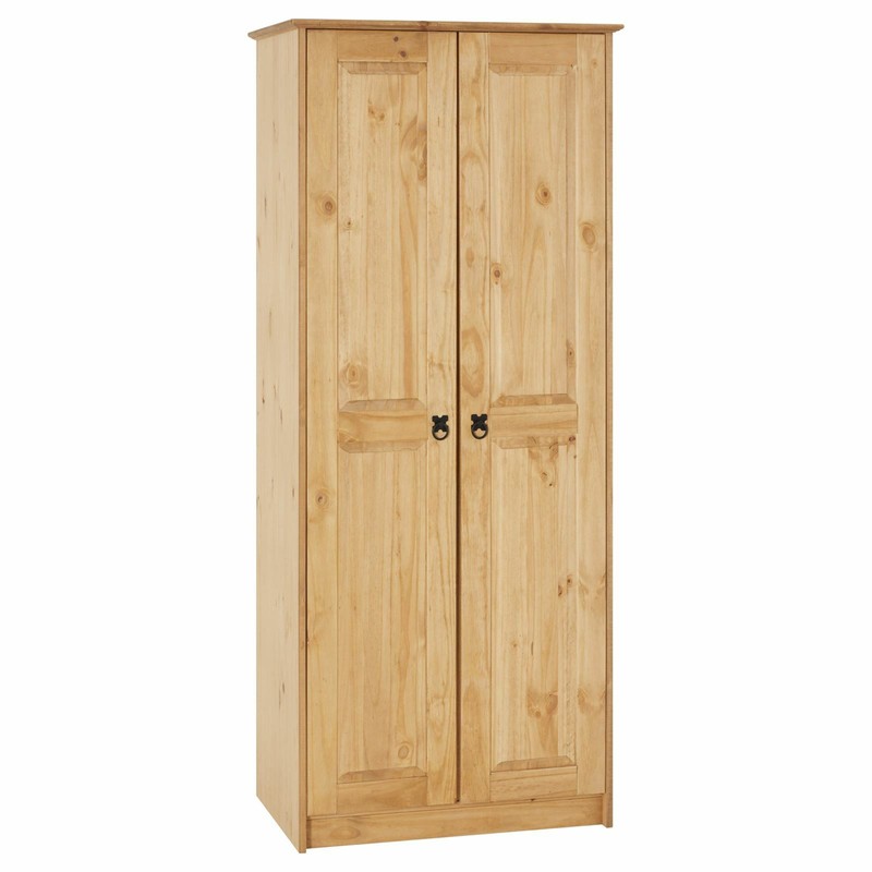 Armoire Penderie Style Mexicain 2 Portes En Pin TeintÃ©/CirÃ©