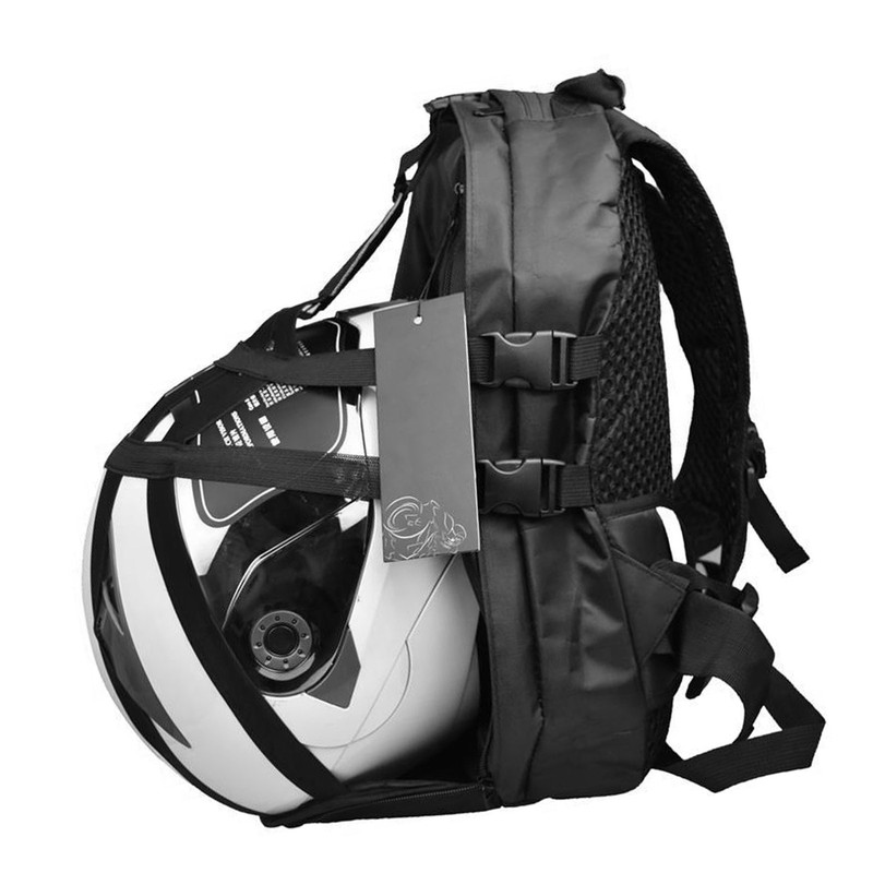 Motorcycle Motorbike Backpack Waterproof Rucksack With Helmet Holder/Carrier UK
