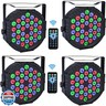 Stage Lights 36 LED Par Lights RGB Stage Lighting Uplights 7 Modes DJ Light Sound Activation Control with Remote Control Stage Light for Disco Wedding Party Event Club Bar Christmas (4 Pack)