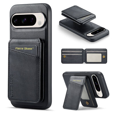 For Google Pixel 9 Pro XL 8 7 Magnetic Leather Detachable Wallet Mag Safe Case