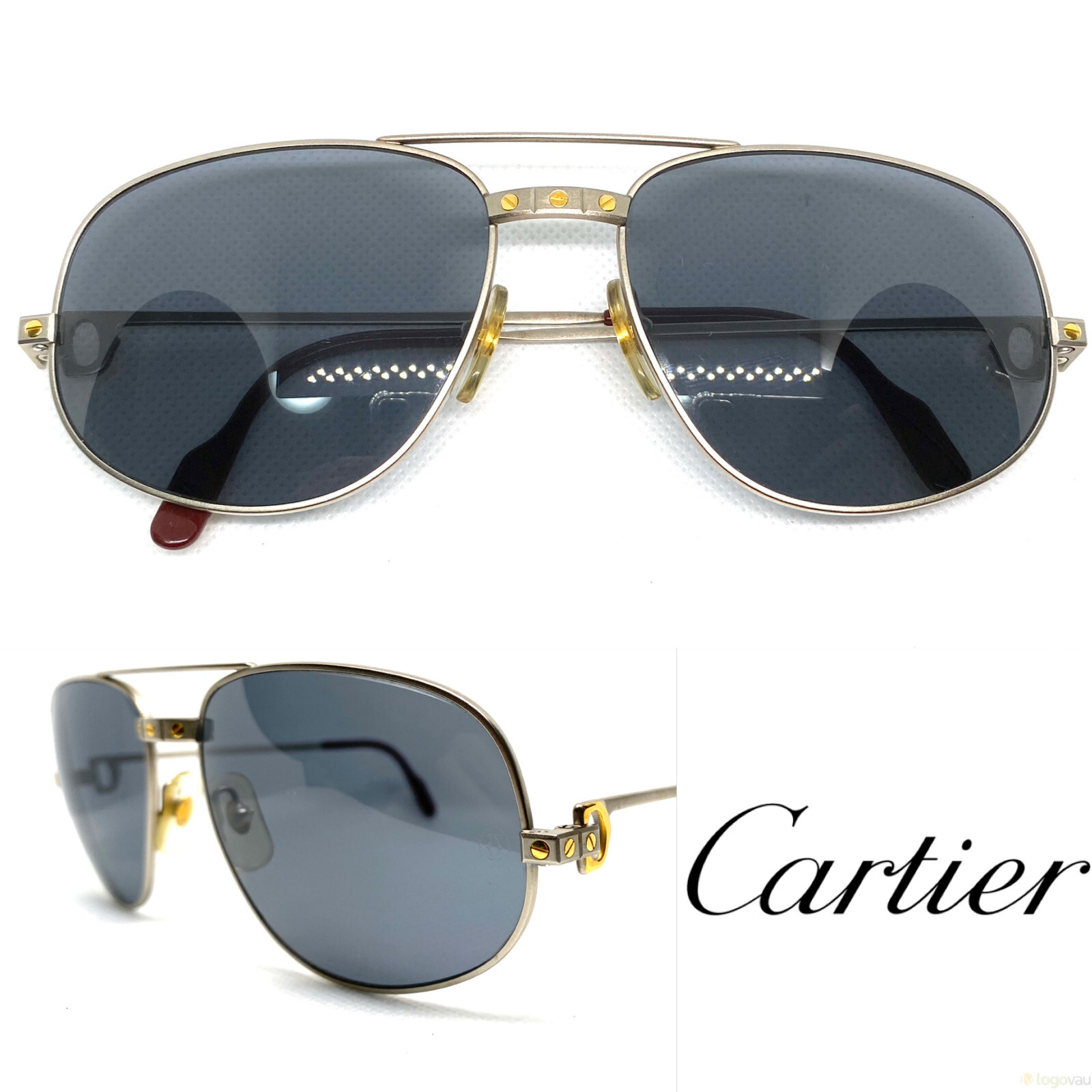 ◆Cartier　カルティエ◆デカロゴ付　サングラス 中古・古着通販】Cartier (カルティエ) サングラス｜ブランド