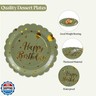 HFBOBP 50PCS Happy Birthday Paper Plates and Napkins Set - 7 Inch Sage Green and Gold Birthday Cake Plates Scalloped Dessert Plate Disposable Tableware for Birthday's Party Supplies Decorations