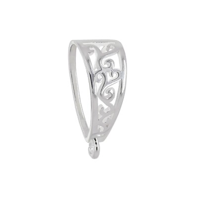 Extra Large Sterling Silver Pendant Bail Fit Up to 15mm Cuban Rope Chain #97830