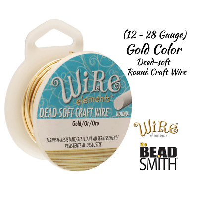 BeadSmith Gold Color  (12-28) Gauge Craft Wire by Wire Elements (BULK SPOOLS)