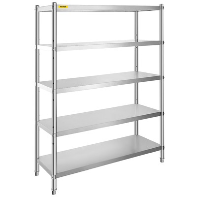5-Tier Kitchen Shelves Shelf Rack Stainless Steel Shelving Organizer 47.5x18 in
