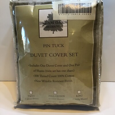 Dream Oaks Bedding Full/Queen Pin Tuck Grey Duvet Cover 3 Piece Set New
