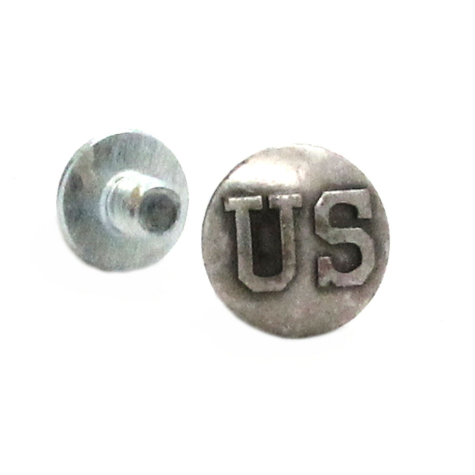 nicho★ Antique Nickel US Logo Mini Binder Post Concho 1/4
