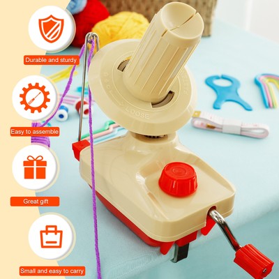 Yarn Ball Winder Hand Operated Wool Winder with Scissors Portable patWk
