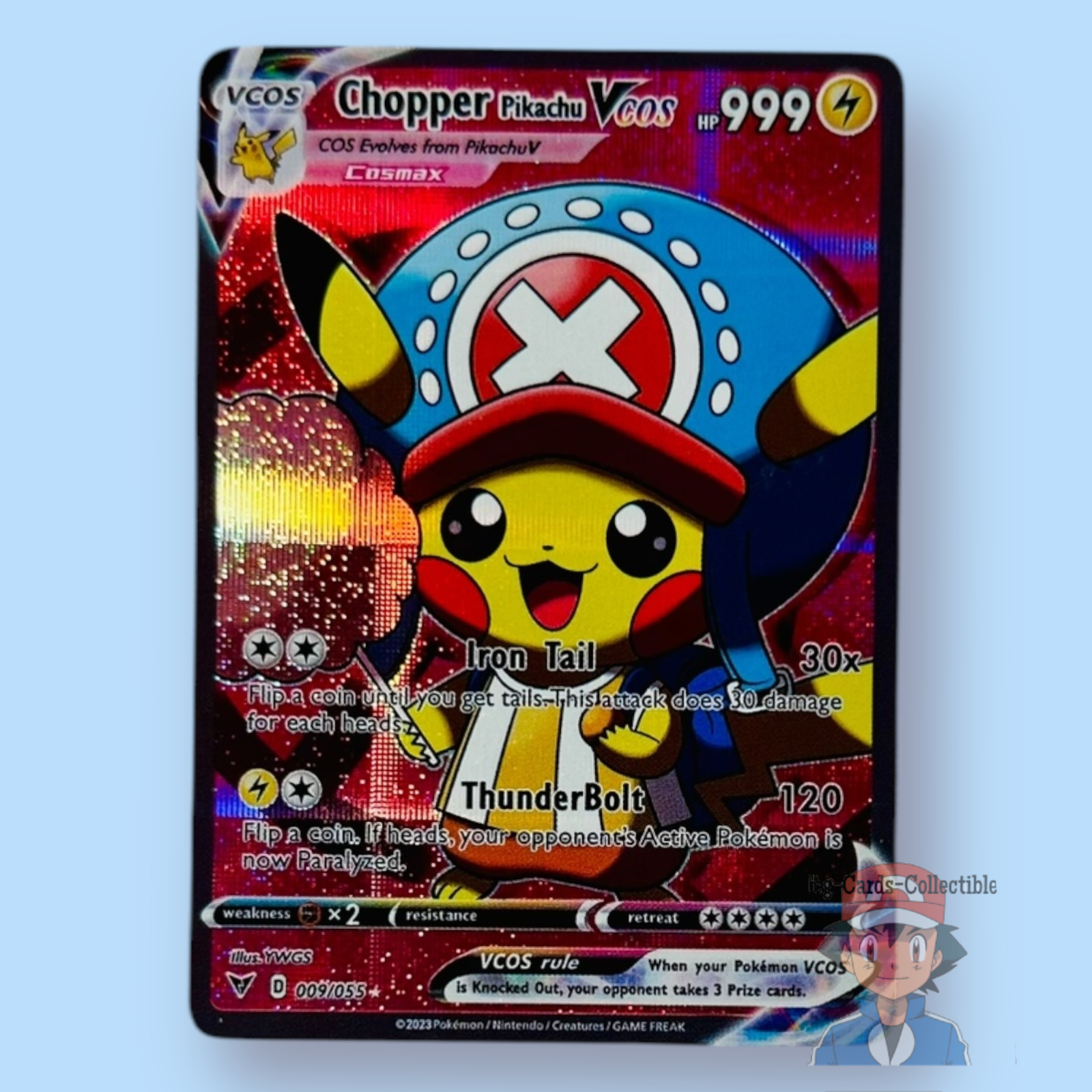 ワンピース PiChuchu Pikachu One Piece Chopper Cosplay Cute Doujin ACG HOLO Card