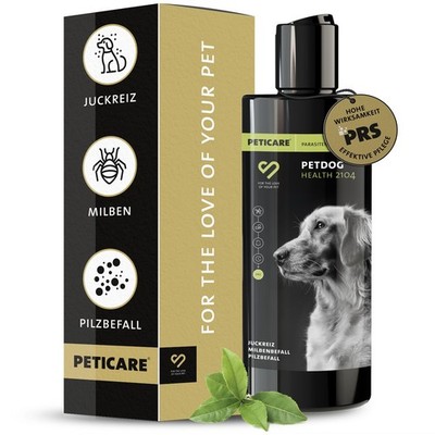 Peticare Anti-Parasiten Hunde-Shampoo | gegen Milben Flöhe Pilze | 250 ml