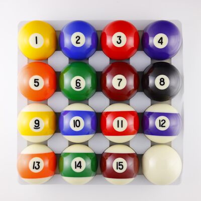SRS Standard 2 1/4 Regulation Polyester Resin Billiards Pool Balls Complete Set