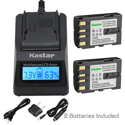 Kastar Battery LCD Fast Charger for JVC BN-V408 GR-DVL517 GR-DVL520 GR-DVL522