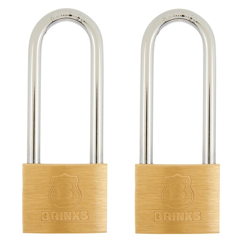 Solid Brass Padlock 40Mm Body with 2-1/2 Inch Long Shackle, 2 Pack