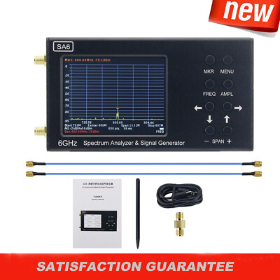 HAMGEEK SA6-V2 35-6200MHz Spectrum Analyzer&Signal Generator 3.2'' Color Screen