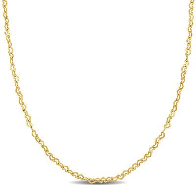 Amour 14k Yellow Gold Heart Link Necklace - 14 in.