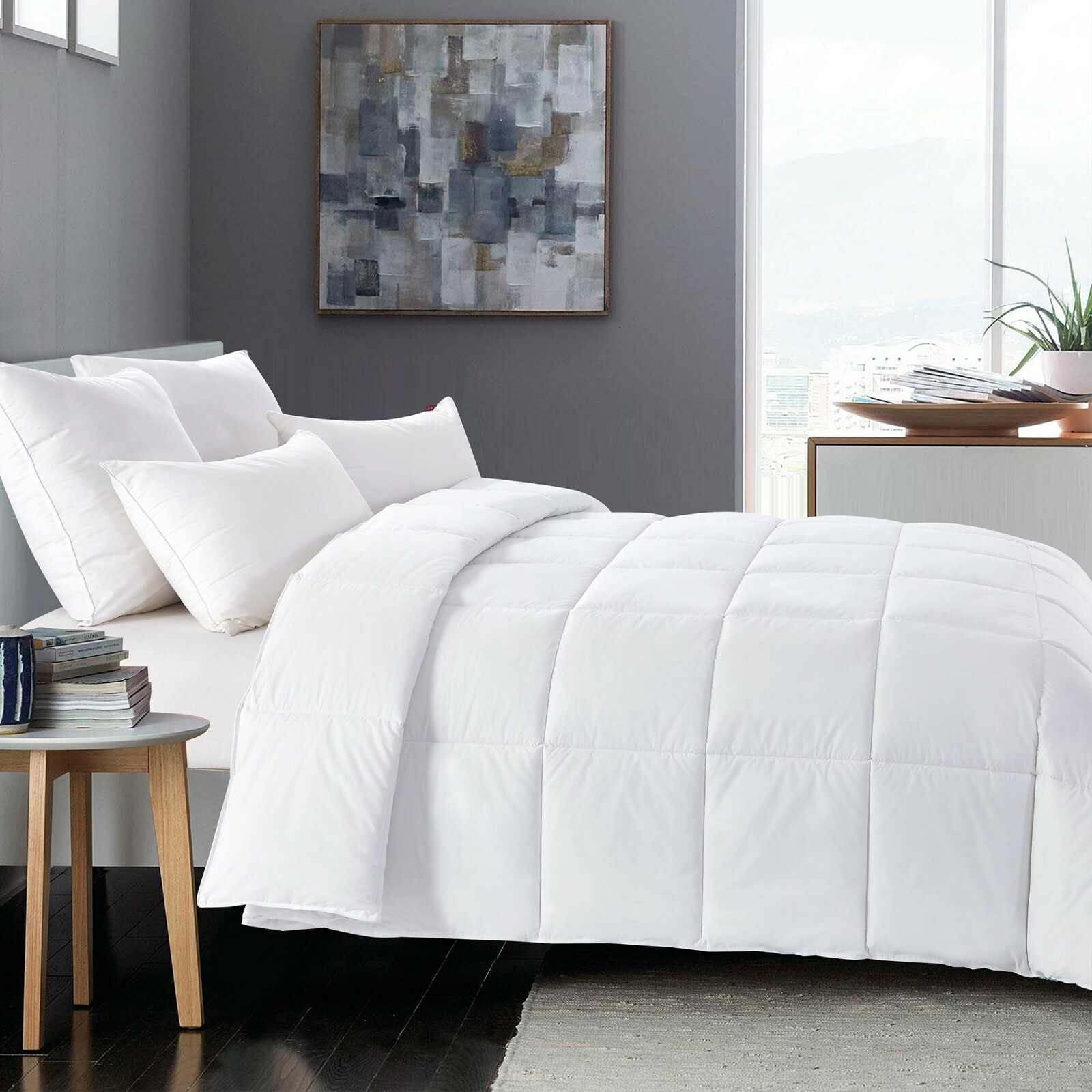 Puredown Grey Goose Down Filled Comforter Duvet 600 Fill Power Anti