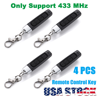 4PCS Universal Garage Door Remote 433mhz Electric Cloning Control Key Fob Opener