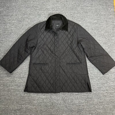 Max Mara Weekend Jacket Women 10 Black Quilted Chore Coat Pockets Outdoor FLAW