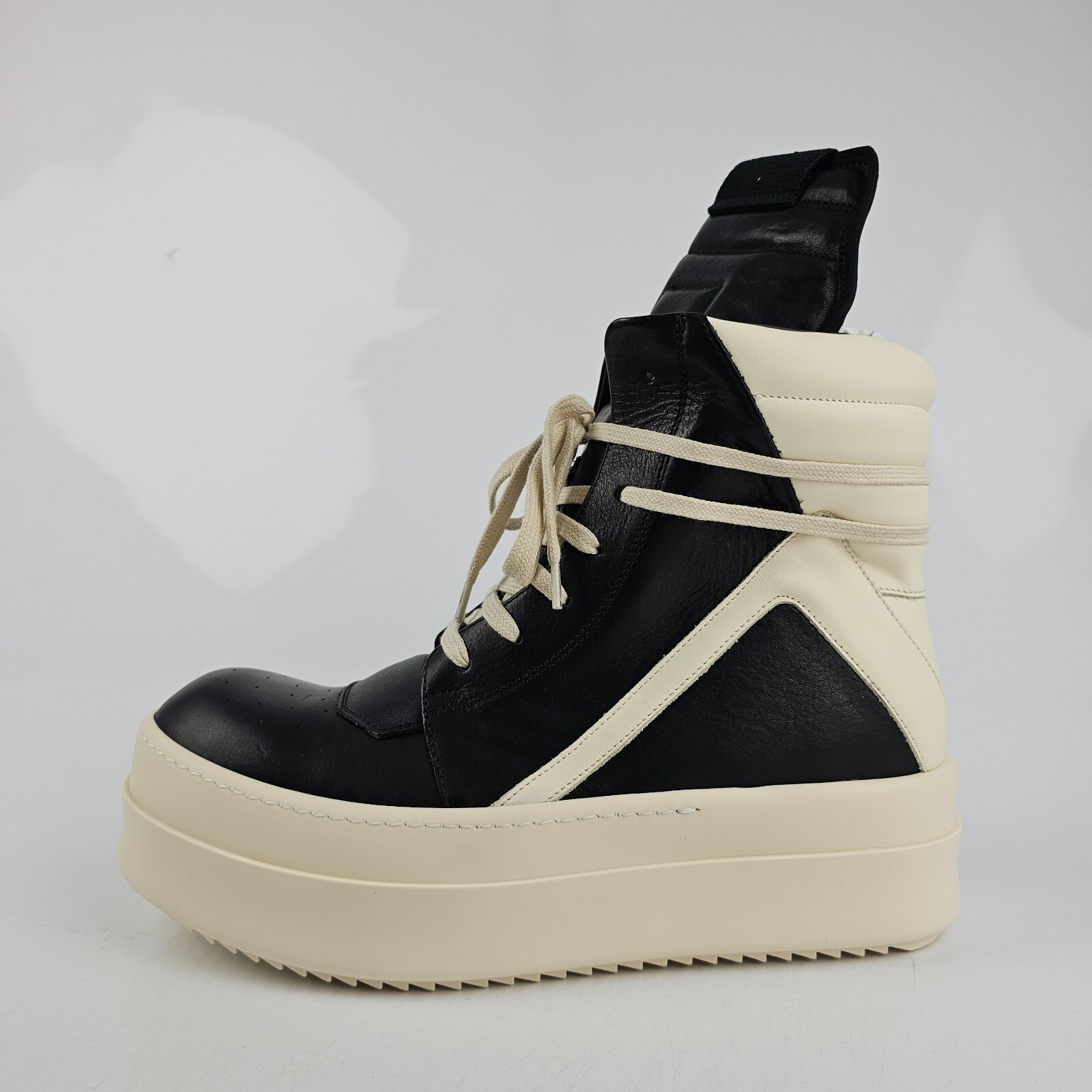 Pre-owned Rick Owens Geobasket Mega Bumper Black/milk Sneakers Size 41 Us 8
