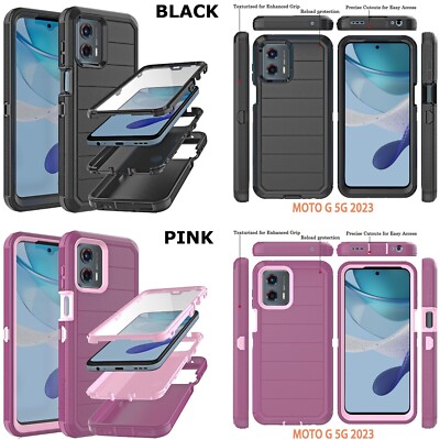 Motorola Moto G 5G 2023 2022 ShockProof Rugged Phone Case Cover Screen Protector