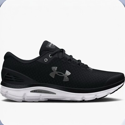 Under Armour Men's UA Charged Gemini Running Shoes Black White Workout Trainers