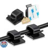 Abnii 100PCS Adhesive Cable Clips, Wire Holder Organizer Cord Management, Cable Staples Outdoor Strong Cord Clips for Wall, Desk, Christmas Lights, String Lights, TV PC Ethernet Cable, Black Small