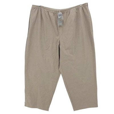 NWT EILEEN FISHER Slim Ankle Pants Side Zip Elastic Waist STONE Stretch Twill 3X