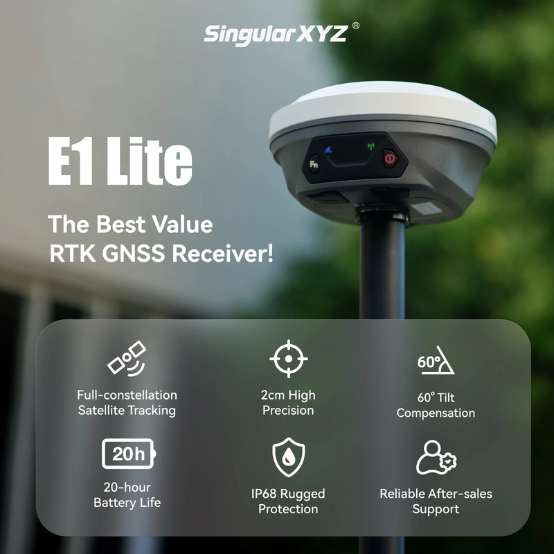 Year End Promotion! SingularXYZ E1 Lite GNSS RTK Base Rover Set 2cm High Precisi