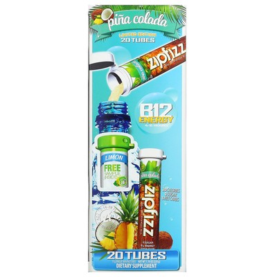 Healthy Energy With Vitamin B12, Pina Colada, 20 Tubes, 0.39 oz (11 g) Each