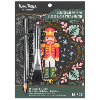 Brea Reese: Scratch Art Paper Pad - Holiday Motifs - 14 6x8'' Pages