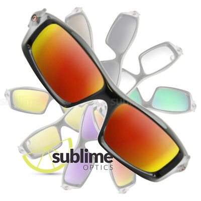 POLARIZED Metallic Fire Red Replacement Lenses For Oakley Monster Pup