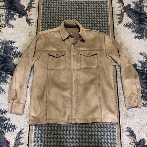 Sherpa Lined Suede Jacket  Men's L Large Rare Euc