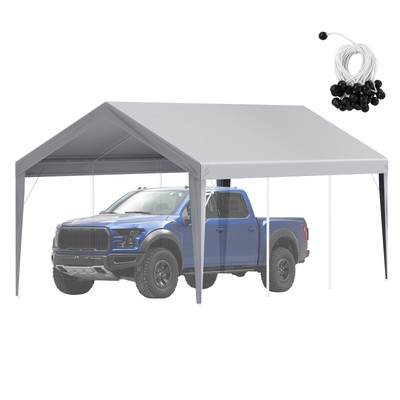 VEVOR Carport Replacement Canopy Car Shelter Tent Cover 10 x 20 ft Grey