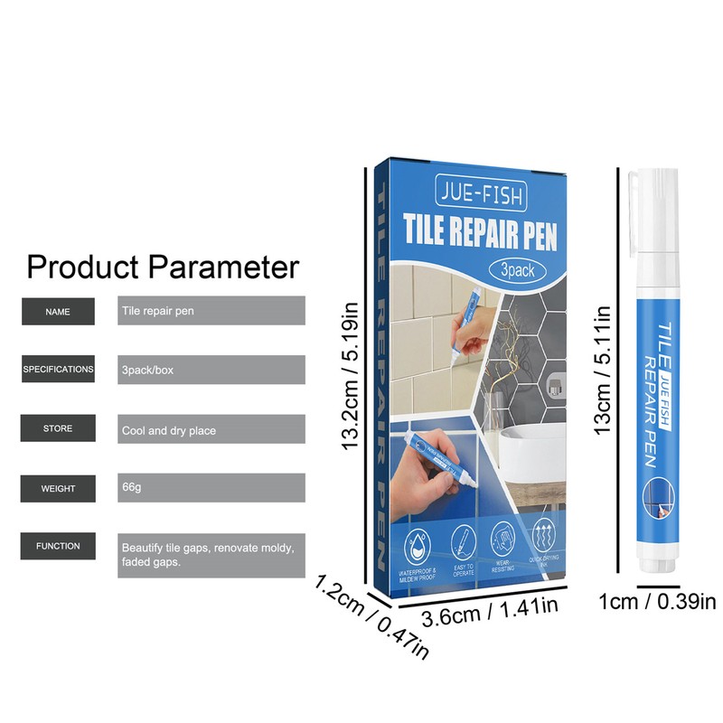 3xGrout Pen White Tile Paint Marker Waterproof Tile Grout Colorant  Sealer Pen