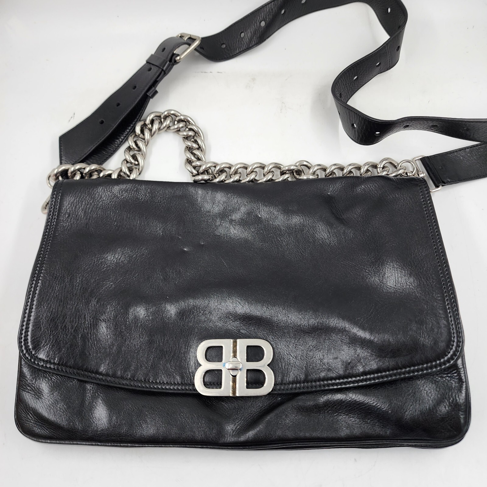 Balenciaga BB Soft Flap Shoulder Bag Women's Black Removable Balenciaga BB Soft Flap Shoulder Bag Women's Black Removable