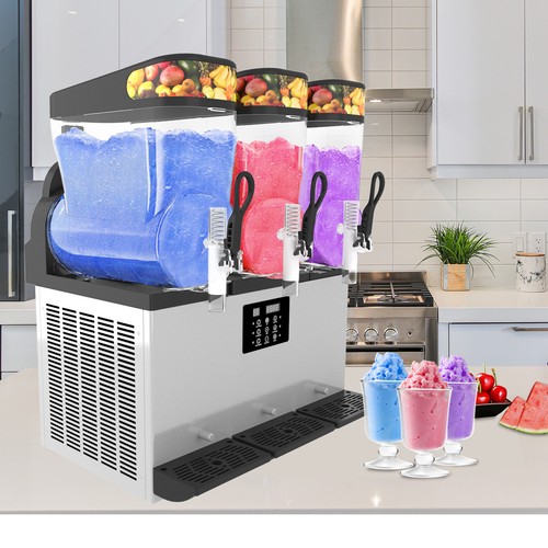 TECSPACE Commercial 1/2/3 Tank 12/24/36L Frozen Drink Slushy Making Machine