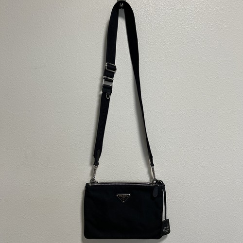 PRADA Re-Edition 2000 Double Zip Black Re-Nylon Shoulder Bag
