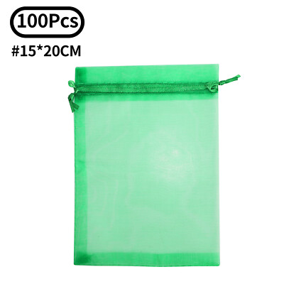 US 100Pcs Barrier Bag Durable Fruit Protecting Bags 3 Sizes Tree Netting Covers