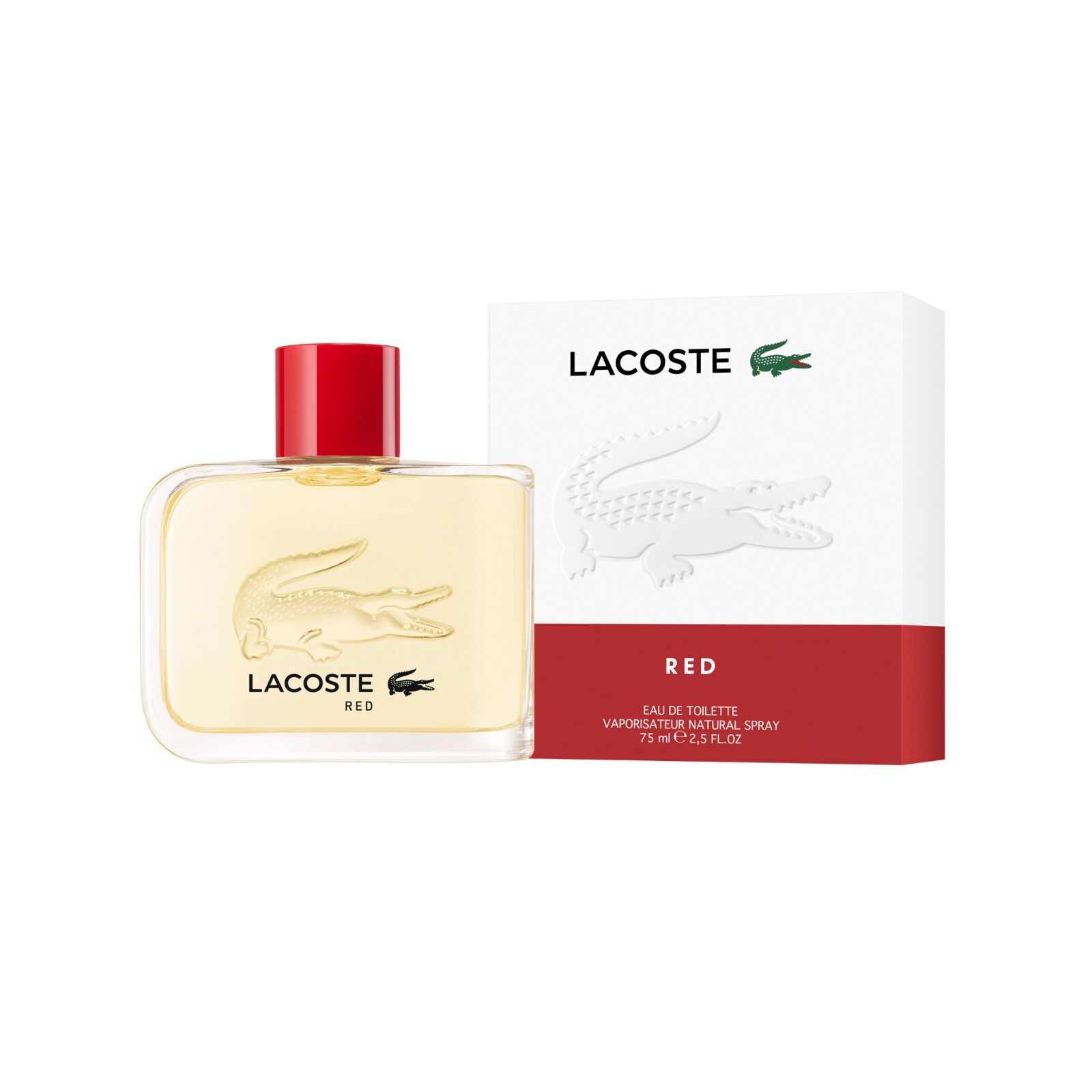 lacoste red pour homme eau de toilette 75ml