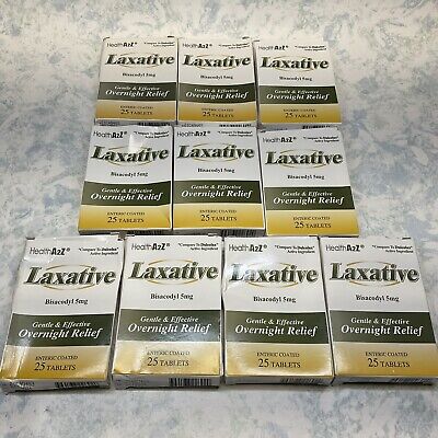 Health A2Z Laxative 5mg 25 Tablets ( Lot of 10 ) Exp 01/24 - New