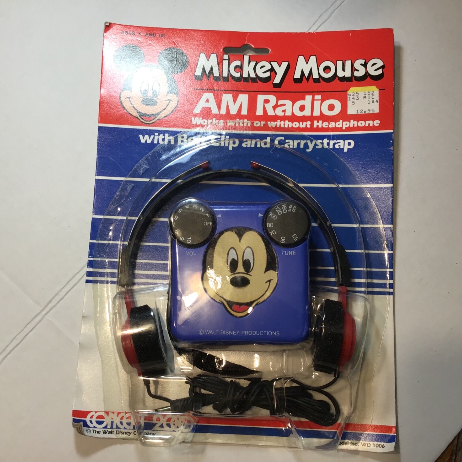 ミッキーマウスのビンテージラジオ Walt Disney Mickey Mouse AM Radio Vintage Sealed New Old