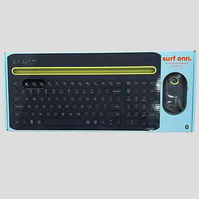 onn. Multi-Device Wireless Full Size Keyboard and 3-Button Mouse Set, 100 Keys